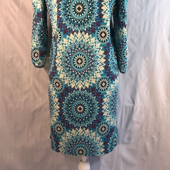 Felicity & Coco Jersey Multi Color Shift Dress 3/4 Length Sleeves M - Picture 9 of 10
